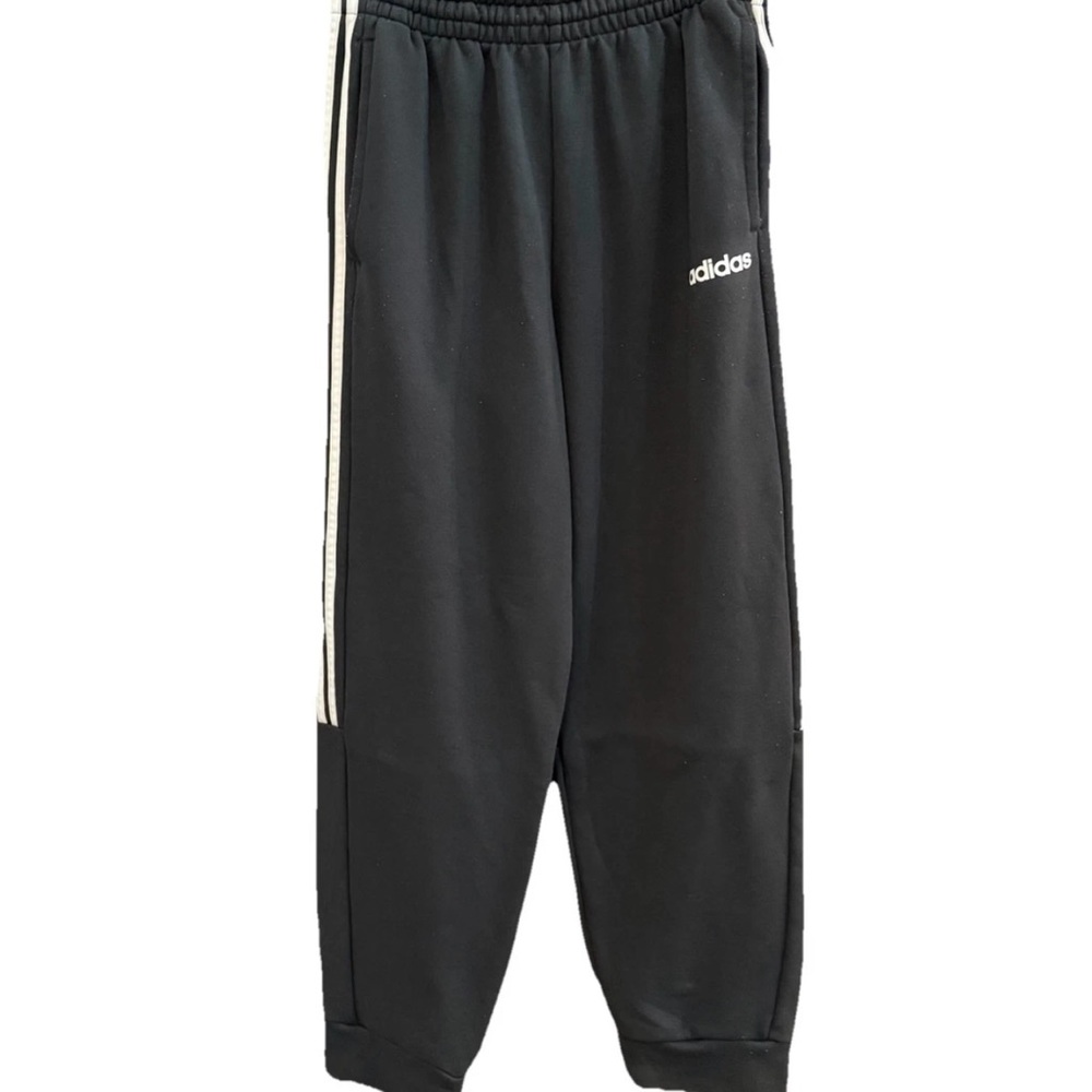 ADIDAS Men’s Climalite Medium Black Joggers w/ADI White Stripes on Sides; EUC
